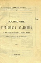 Расписание стрелковых батальонов с показанием старшинства и знаков отличия, которые должны быть им присвоены